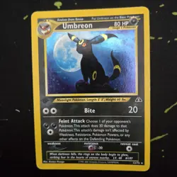 2001 1ST EDITION Neo Discovery Umbreon 13/75 Holo Foil Pokemon WOTC Moonbreon - Image 1
