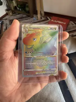 Pokemon Go Sword & Shield Dragonite VStar Rainbow Secret Rare 081/078 NM - Image 1
