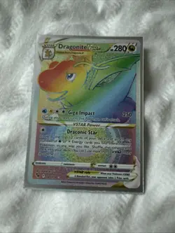 Pokemon Dragonite VSTAR Secret Rainbow Rare Card 081/078 Pokemon Go - Image 1