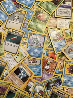 Vintage Pokemon Card Lot 100 WotC Cards 1999 2003 Base/Jungle/Fossil/Neo Fossil - Image 1