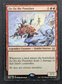 MTG Zo-Zu the Punisher- DAMAGED -Duel Decks: Mind vs. Might Magic Card # 41 - Image 1