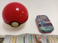 Large Bundle of Pokemon Cards with Pokeball Case and Tin - Mixed Types - Image 2
