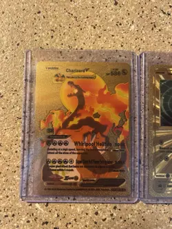 Pokemon TCG Textured Gold Foil, Fan Art Charizard, And Pikachu (lot Of 3 Cards) - Image 2
