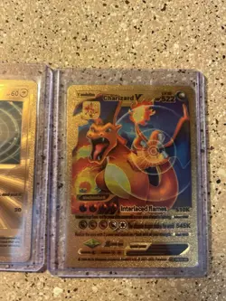 Pokemon TCG Textured Gold Foil, Fan Art Charizard, And Pikachu (lot Of 3 Cards) - Image 4