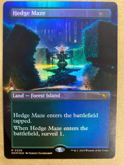 MTG 1x FOIL BORDERLESS Hedge Maze # 326 Murders at Karlov Manor Magic the x1 NM - Image 1
