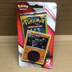 Pokemon TCG Machamp Holo Promo Lost Thunder Checklane Blister Pk w/2 Mini Packs - Image 1