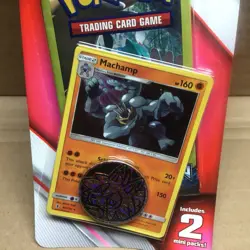 Pokemon TCG Machamp Holo Promo Lost Thunder Checklane Blister Pk w/2 Mini Packs - Image 2
