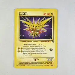Zapdos 30/62 - Unlimited Rare - Pokemon TCG - Fossil - Damaged - Image 1