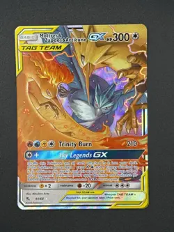 2019 Pokemon Hidden Fates Tag Team Moltres Articuno Zapdos GX 44/68 Near Mint - Image 1