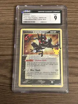 Greninja Pokemon 2021 Black Star Promos SWSH144 Cosmos Holo Celebrations cgc 9 - Image 1