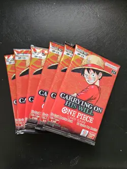 One Piece TCG - Carrying On His Will - OP13 English Booster Pack Lot Of 6 - Image 1