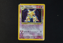Alakazam 1/102 Holo Shiny Rare Pokemon TCG Card Base Set 1 1999 Damaged - Image 1