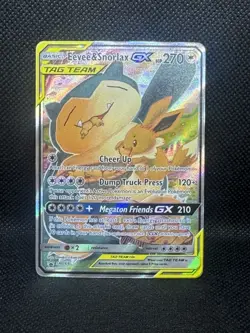 EEVEE & SNORLAX GX Tag Team Black Star Promo SM169 NM Pokemon Card 2019 - B - Image 1