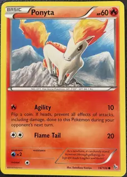 Pokemon Full Evolution Ponyta (14) to Rapidash (15) Flashfire Collection Card - Image 2