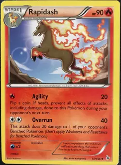 Pokemon Full Evolution Ponyta (14) to Rapidash (15) Flashfire Collection Card - Image 3