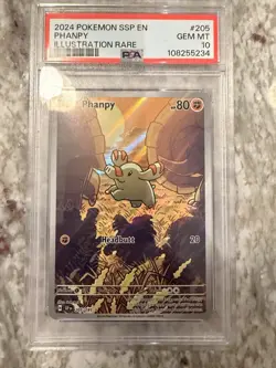 Pokemon TCG Phanpy Card Surging Sparks 205/191 PSA 10 - Image 1