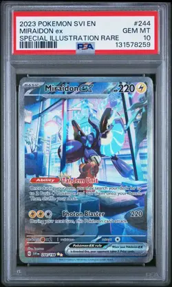 PSA 10 Pokemon Miraidon ex Special Illustration Rare Scarlet & Violet 244/198 - Image 1