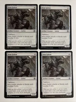 4x Mtg D&D Forgotten Realms Iron Golem NM/M Magic The Gathering - Image 1