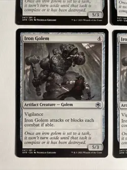 4x Mtg D&D Forgotten Realms Iron Golem NM/M Magic The Gathering - Image 2