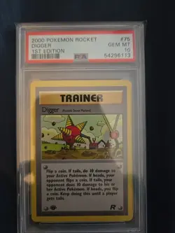 Digger 1st Edition PSA 10 Pokemon Rocket 2000 #75 pop 142 - Image 1