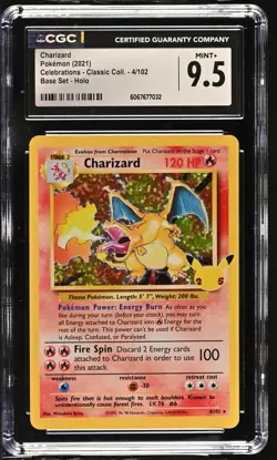 CHARIZARD Celebrations Base Set Holo #4 CGC 9.5 Pokemon - Image 1