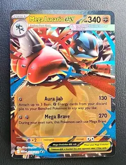 Mega Lucario ex 077/132 Double Rare Pokemon Me01: Mega Evolution Holo NM - Image 1