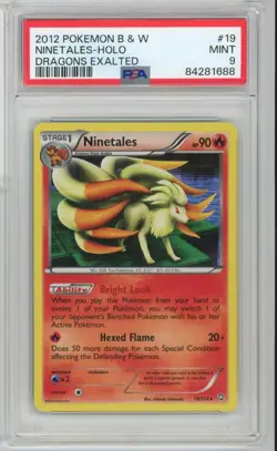 2012 POKEMON B&W #19 NINETALES-HOLO DRAGONS EXALTED PSA 9 - Image 1