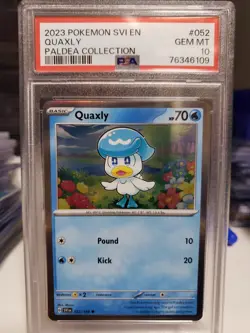 2023 Pokemon SVI EN Quaxly - HOLO Paldea Collection #052 PSA 10 GEM MT - Image 1