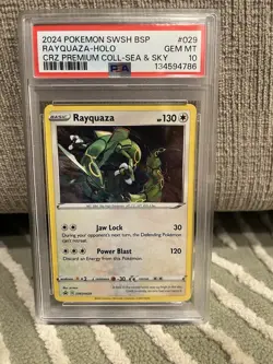 Pokemon TCG Crown Zenith Sea and Sky Premium Collection Rayquaza PSA 10 - Image 1