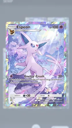 Pokemon TCG Pocket Espeon ⭐ Fullart (ENG) - Trade - Image 1