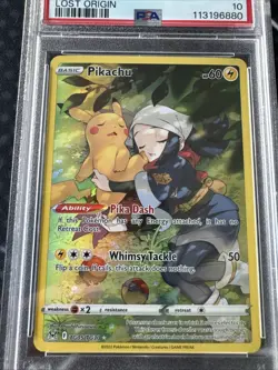 2022 Pokemon TCG Lost Origin Pikachu Full Art Trainer Gallery PSA 10 #TG05/TG30 - Image 3