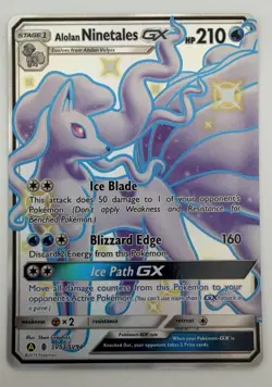 Pokemon TCG Alolan Ninetales GX SV53/SV94 NM Hidden Fates Shiny Vault Full Art - Image 1