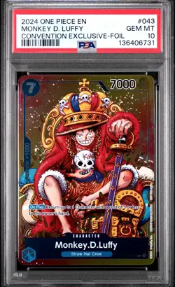 2024 ONE PIECE PROMOS CONVENTION EXCLUSIVE-FOIL #043 MONKEY D. LUFFY PSA 10 - Image 1