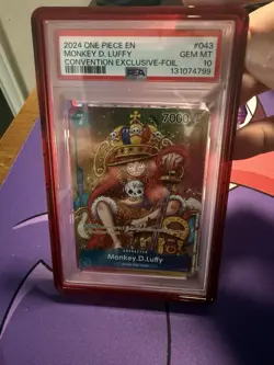 2024 ONE PIECE PROMOS CONVENTION EXCLUSIVE-FOIL #043 MONKEY D. LUFFY PSA 10 - Image 1