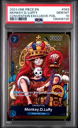 2024 ONE PIECE PROMOS CONVENTION EXCLUSIVE-FOIL #043 MONKEY D. LUFFY PSA 10 - Image 1