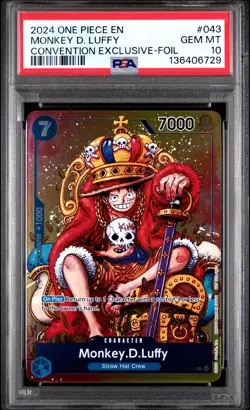 2024 ONE PIECE PROMOS CONVENTION EXCLUSIVE-FOIL #043 MONKEY D. LUFFY PSA 10 - Image 1