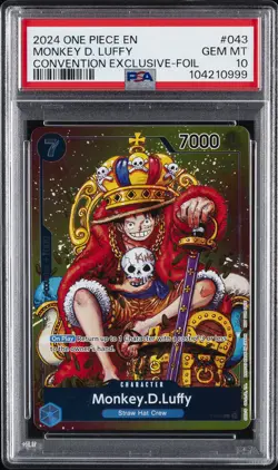 2024 ONE PIECE PROMOS CONVENTION EXCLUSIVE-FOIL #043 MONKEY D. LUFFY PSA 10 - Image 1