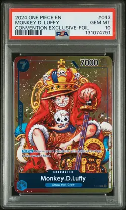 2024 ONE PIECE PROMOS CONVENTION EXCLUSIVE-FOIL #043 MONKEY D. LUFFY PSA 10 - Image 1