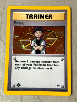 Brock 15/132 1st Edition Gym Heroes Holo Rare Pokemon TCG LP/MP Card - Image 1