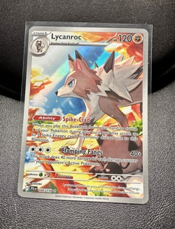 Pokemon TCG SV09 Journey Together Lycanroc Holo Illustration Rare Card 166/159 - Image 1
