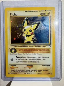 Pichu Neo Genesis 12/111 HAND SWIRL Holo Rare LP Pokemon Card - Image 1