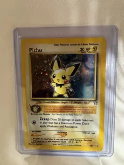 Pichu Neo Genesis 12/111 HAND SWIRL Holo Rare LP Pokemon Card - Image 2