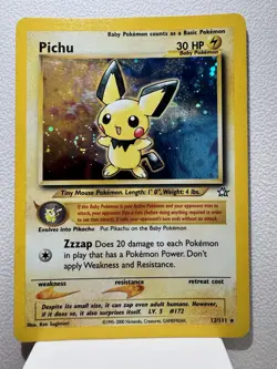 Pichu Neo Genesis 12/111 HAND SWIRL Holo Rare LP Pokemon Card - Image 3
