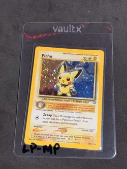 Pichu (Swirl) 12/111 Unlimited - Holo Pokemon Card - Neo Genesis - LP-MP - Image 1