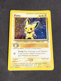 Pichu (Swirl) 12/111 Unlimited - Holo Pokemon Card - Neo Genesis - LP-MP - Image 2