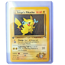 Lt. Surge's Pikachu 81/132 Pokemon TCG 1st Edition Gym Heroes NM Vintage 2000 - Image 1