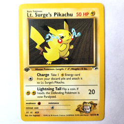 Lt. Surge's Pikachu 81/132 Pokemon TCG 1st Edition Gym Heroes NM Vintage 2000 - Image 2