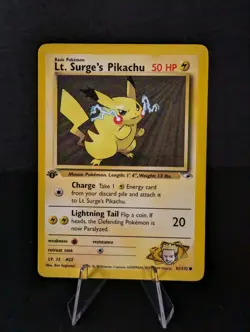 Lt. Surge's Pikachu - 81/132-[NM]- 1st Edition Gym Heroes Pokemon TCG - Image 1