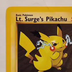 Lt. Surge's Pikachu 81/132 Pokemon TCG 1st Edition Gym Heroes NM Vintage 2000 - Image 2