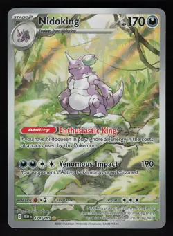 Nidoking 174/165 SV: Scarlet & Violet 151 Illustration Rare Pokemon TCG Card NM - Image 1